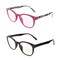 RACHEL Rachel Roy 2pk Blue Light Reading Glasses, Basic Black or Pink Frames with Floral Patterned Temple, 1.50 Diopter